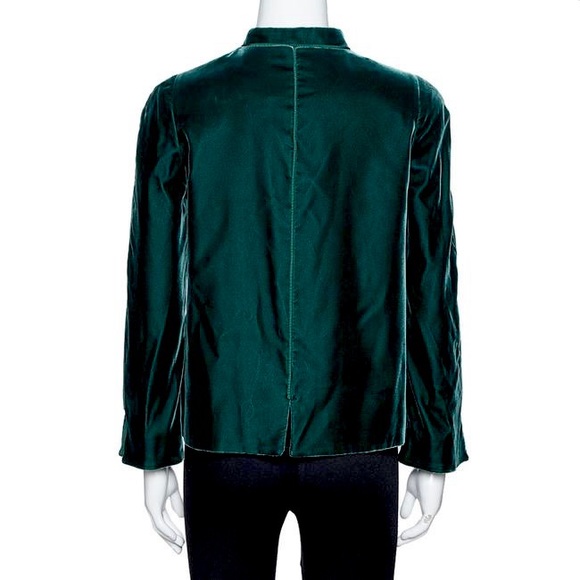 Like new! Giorgio Armani Emerald Green Velvet Nehru Evening Jacket - Picture 4 of 14